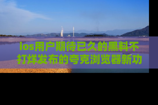 ios用户期待已久的黑料不打烊发布的夸克浏览器新功能上线啦！