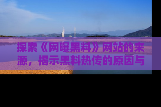 探索《网曝黑料》网站的来源,揭示黑料热传的原因与影响