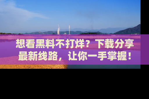 想看黑料不打烊？下载分享最新线路，让你一手掌握！